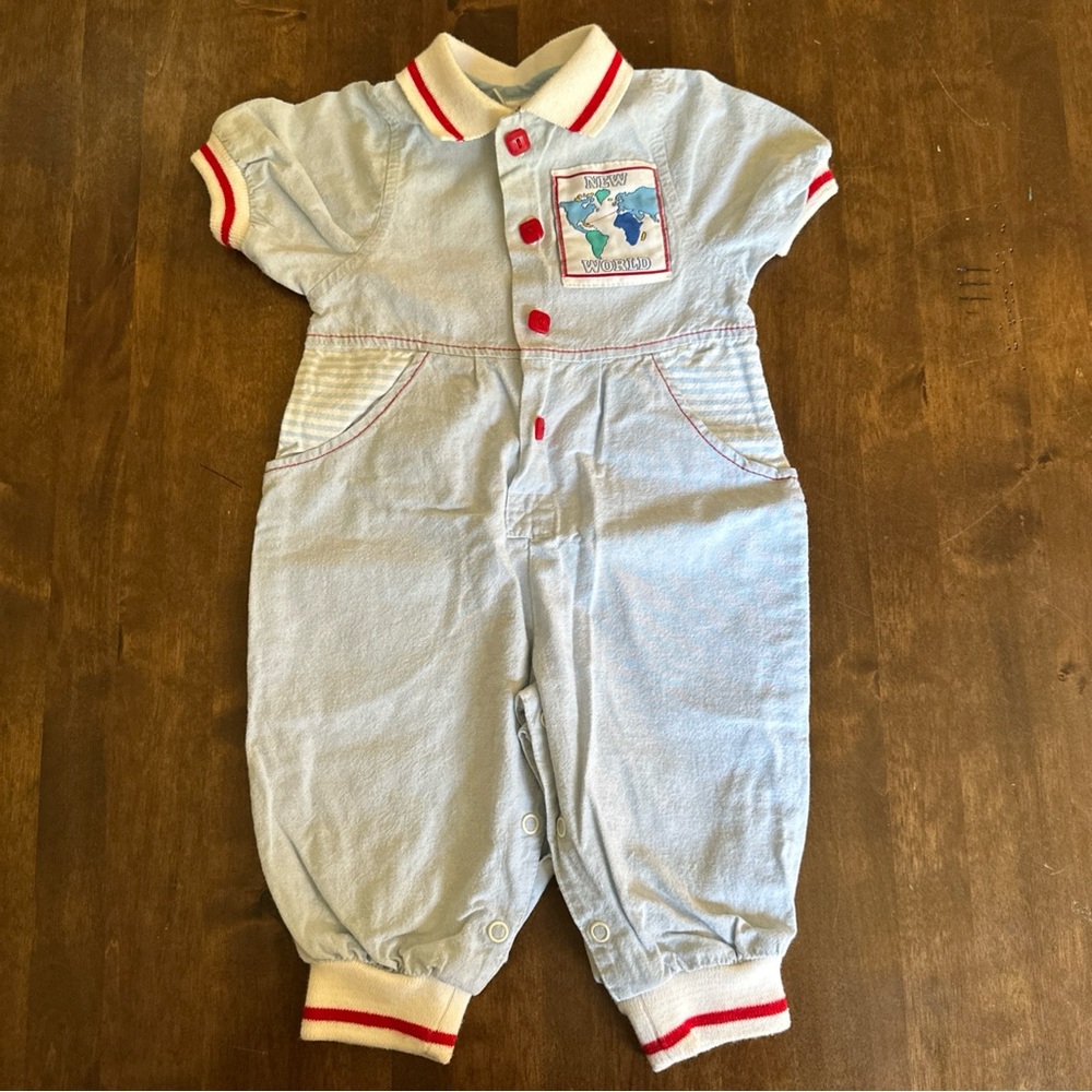 Vintage Baby Togs Baby Romper 6-9 Months‎ New World Travel Columbus Ship